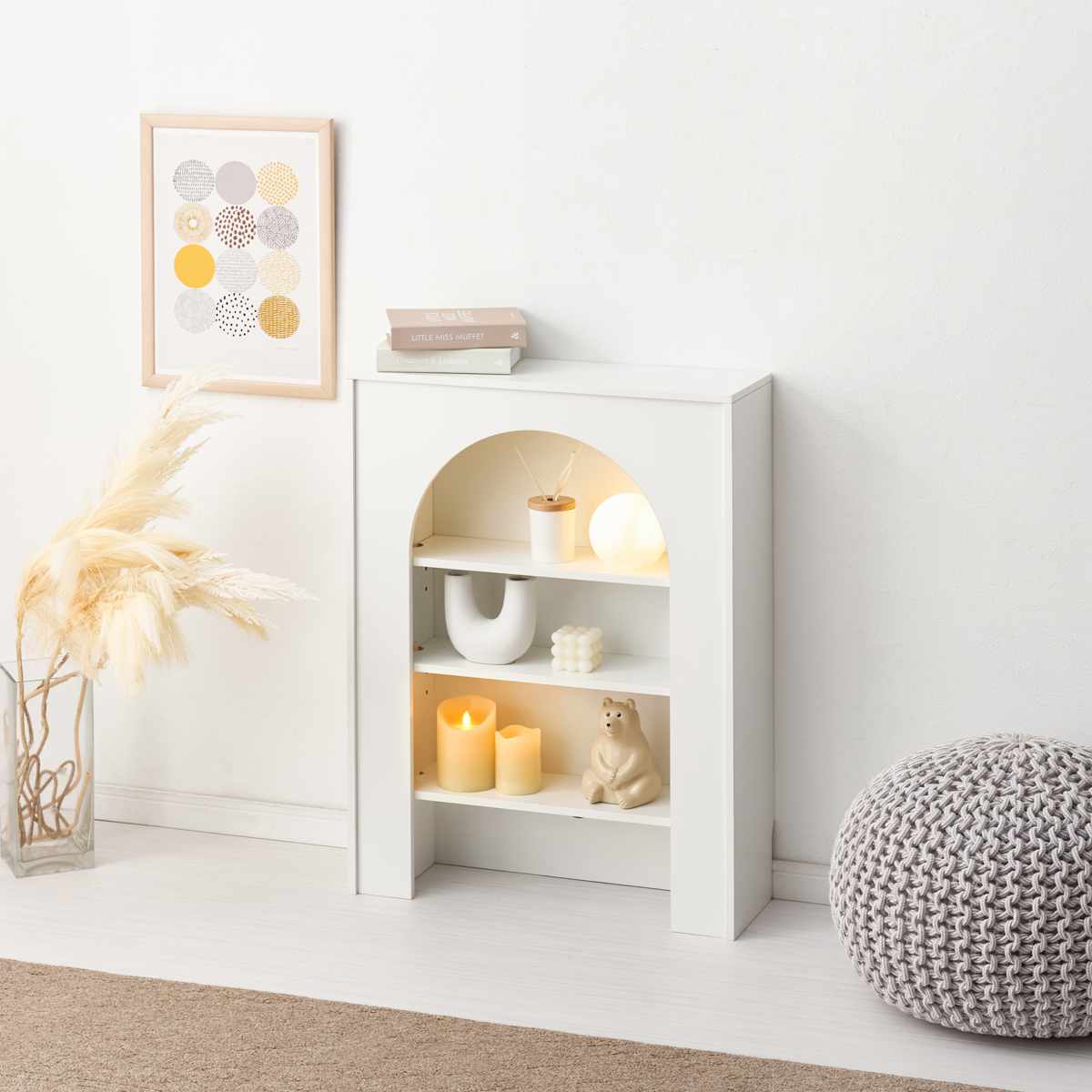 ★週末価格　完成品　韓国　マントルピース 棚　ラック　幅80cm Lapica HAGiHARA マントルピース 収納 棚 完成品 ラック 幅80 オープン