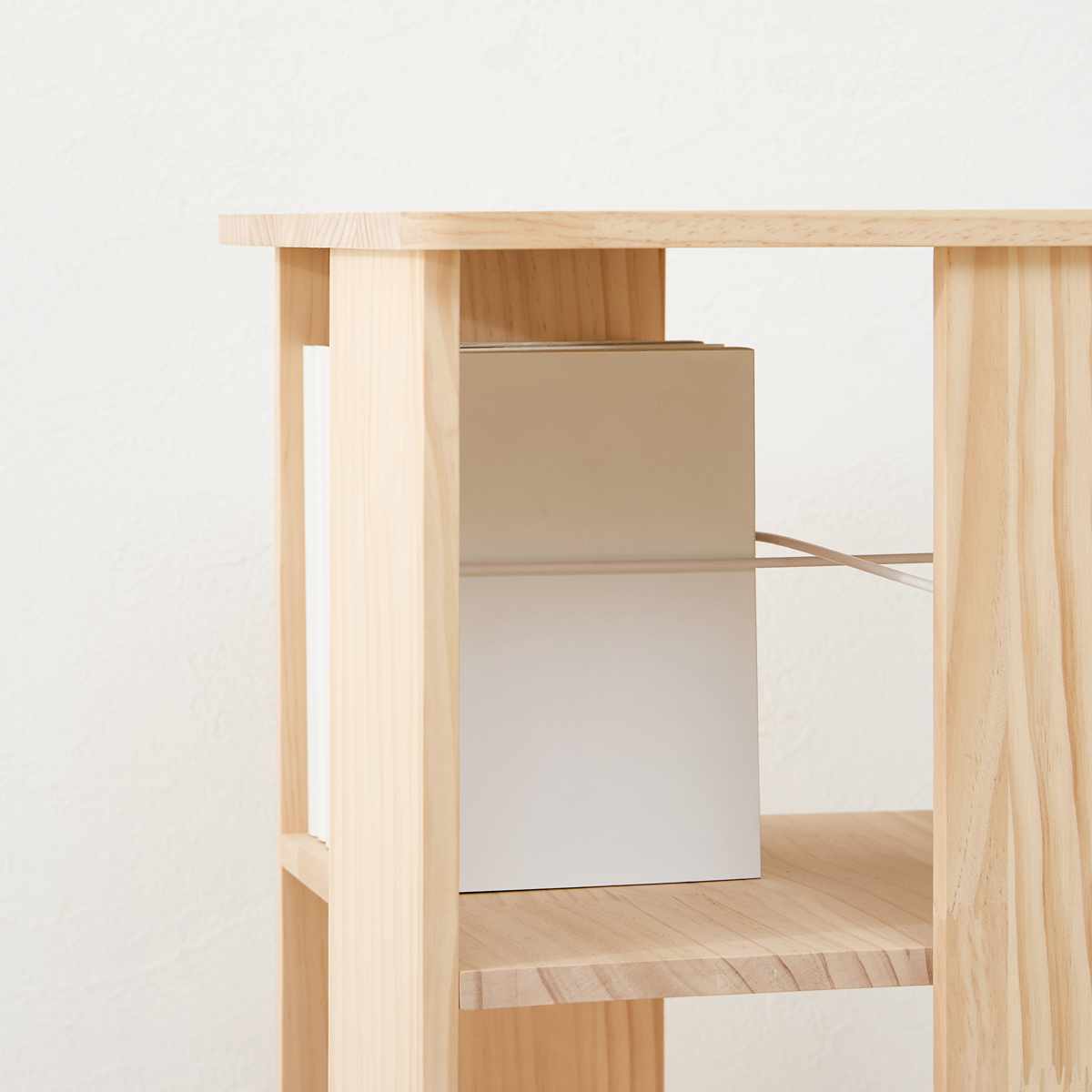 ♡ 無塗装パイン材の回転式ブックラック 5段タイプ 完成品 [8163] 回転式 コミックラック 5段 幅46.5cm 完成品 パイン材 （ 本棚