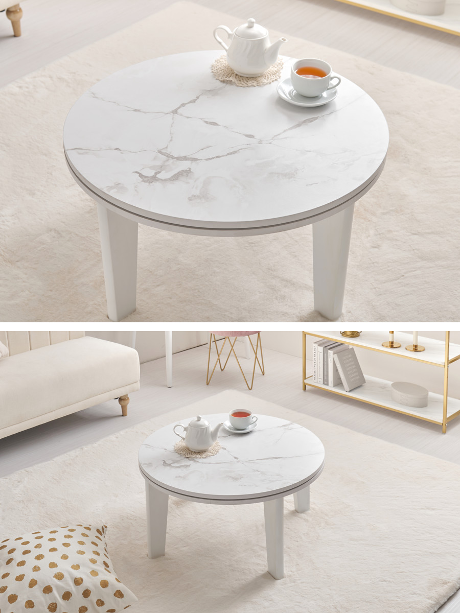 こたつテーブル 円型 直径68cm 大理石調 木目調 カジュアルコタツ ( こたつ テーブル 小さい リビングテーブル ローテーブル コタツ コンパクト 丸 円形 リビング 1年中 使える 座卓 シンプル 一人暮らし センターテーブル ) 【ナチュラル】 ナチュラル