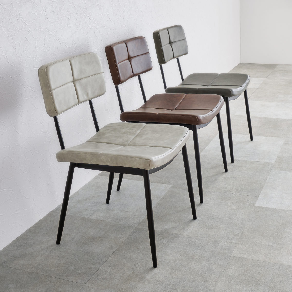 ダイニングチェア 同色2脚セット 座面高42cm ヴィンテージ調 ( 食卓椅子 チェア ダイニング イス 椅子 レザー調 アームレス デスクチェア 食卓 リビング おしゃれ ダイニングチェアー リビングチェア ワークチェア ) 【ダークブラウン】 ダークブラウン