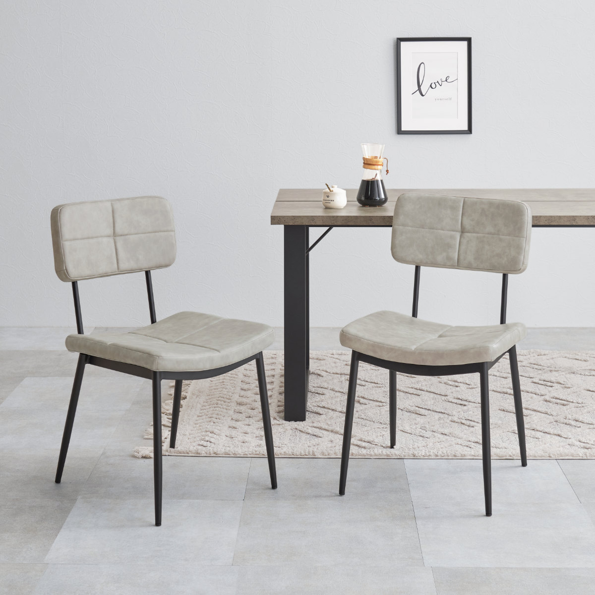 ダイニングチェア 同色2脚セット 座面高42cm ヴィンテージ調 ( 食卓椅子 チェア ダイニング イス 椅子 レザー調 アームレス デスクチェア 食卓 リビング おしゃれ ダイニングチェアー リビングチェア ワークチェア ) 【ダークブラウン】 ダークブラウン