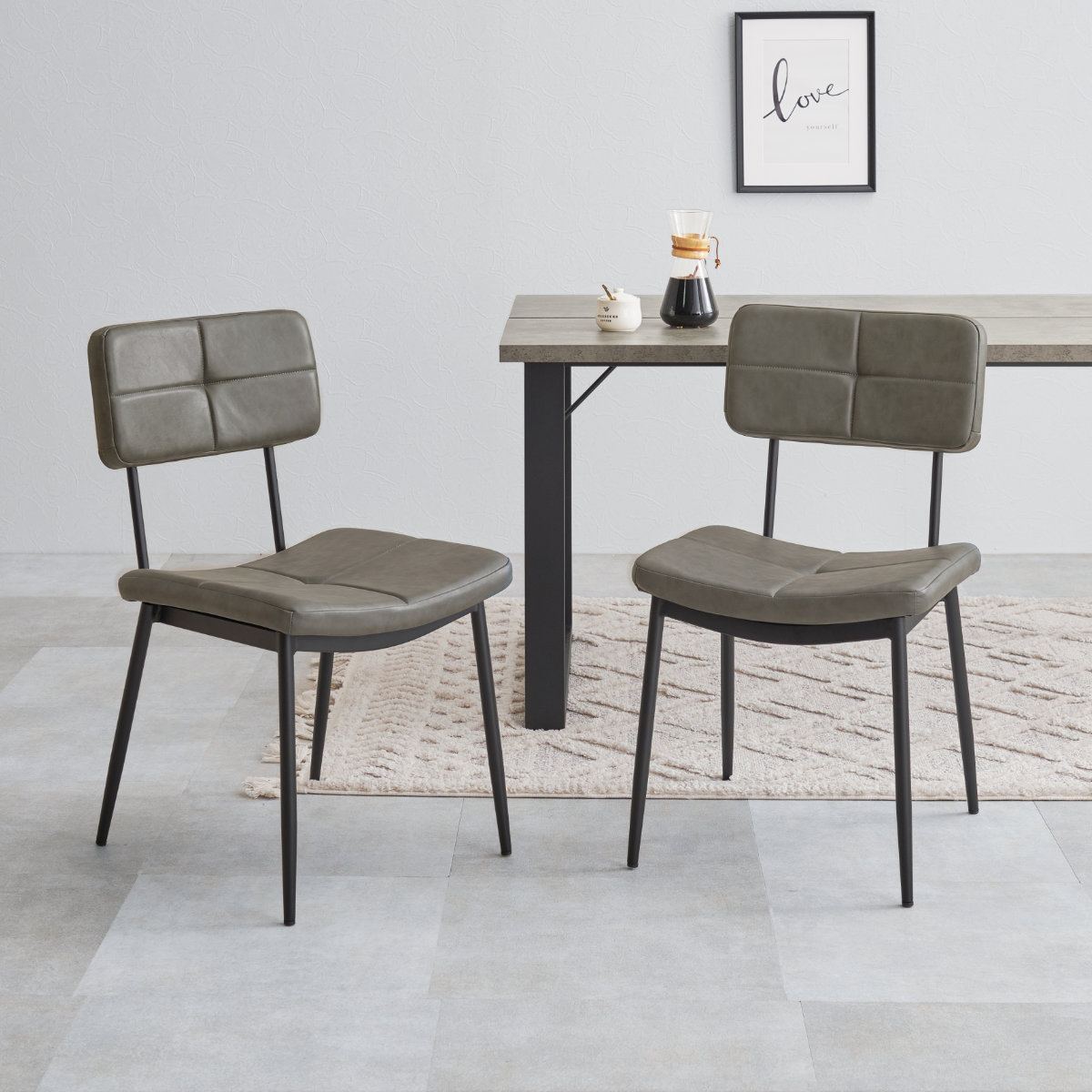 ダイニングチェア 同色2脚セット 座面高42cm ヴィンテージ調 ( 食卓椅子 チェア ダイニング イス 椅子 レザー調 アームレス デスクチェア 食卓 リビング おしゃれ ダイニングチェアー リビングチェア ワークチェア ) 【ダークブラウン】 ダークブラウン