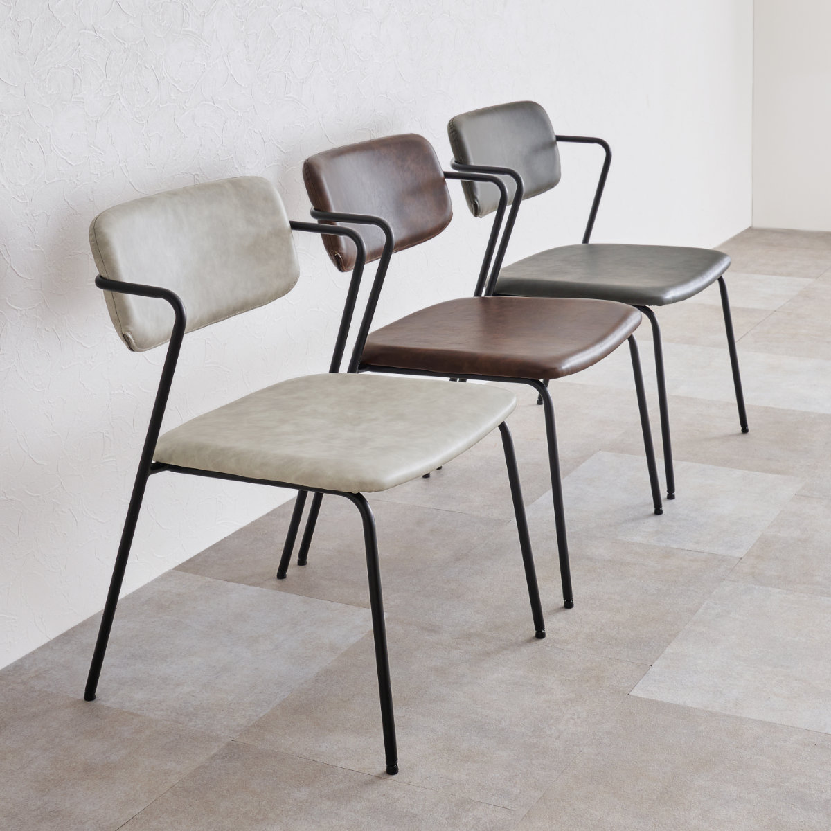 ダイニングチェア 同色2脚セット 座面高42cm ヴィンテージ調 Z型フレーム ( 食卓椅子 チェア ダイニング イス 椅子 レザー調 デスクチェア リビングチェア リビング おしゃれ ダイニングチェアー ワークチェア いす チェアー ) 【ダークグレー】 ダークグレー