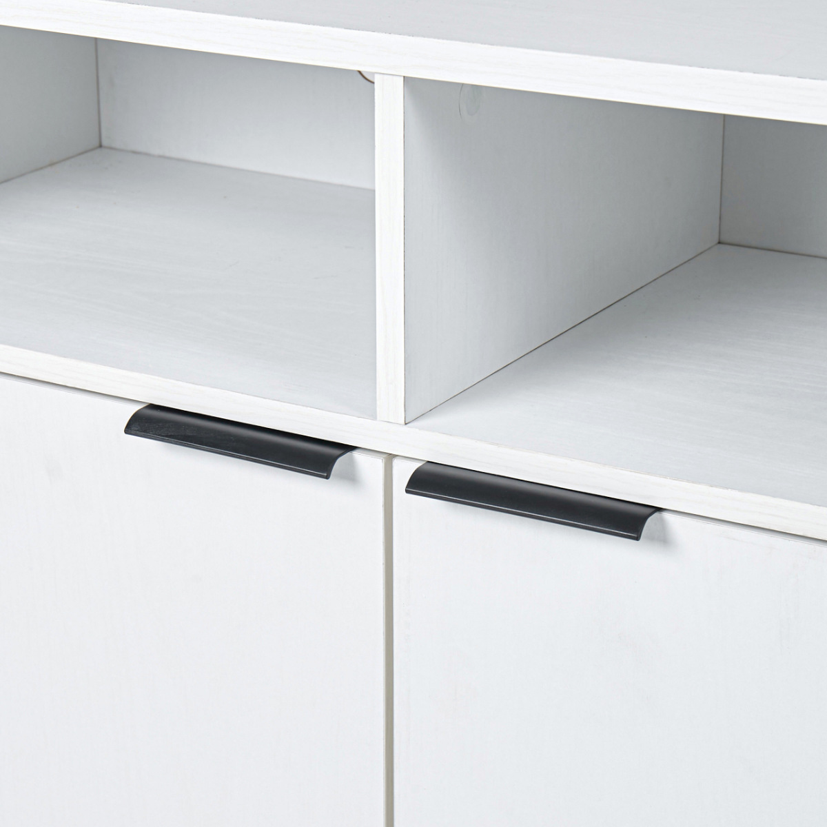 キャビネット 幅90cm 木目調 背面化粧 ( 棚 ラック 収納 家具 A4対応 テレビ台 可動棚 テレビボード サイドボード リビング ナチュラル ホワイト ダークブラウン ) 【ホワイト】 ホワイト