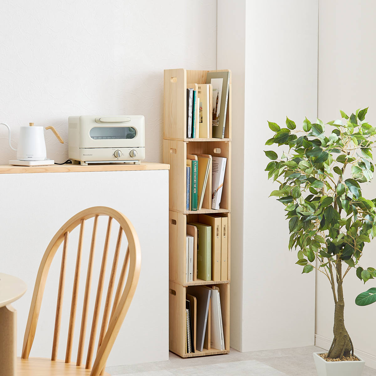 本棚 ブックラック 2個組み 積み重ね ブックスタンド 木製 幅24.5×奥行25.5×高さ35cm ( 本立て 本 収納 ブックエンド スタンド 卓上 デスク 卓上収納 ファイルスタンド デスク収納 ファイル収納 ファイル 雑誌 絵本 教科書 )