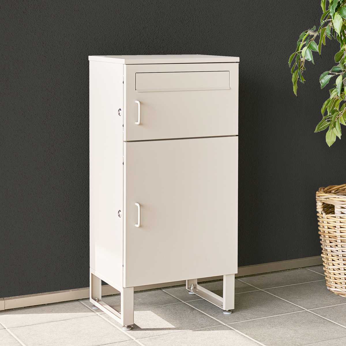 宅配ボックス 郵便ポスト コンパクト 2段 ( ポスト 宅配 ボックス 宅配ポスト 一戸建て用 スタンドポスト ポスト一体型 小型 据え置き 置き配用ボックス 郵便 郵便受け 宅配BOX 2段式 防錆加工 鍵付き 戸建 屋外 おしゃれ ) 【ブラック】 ブラック