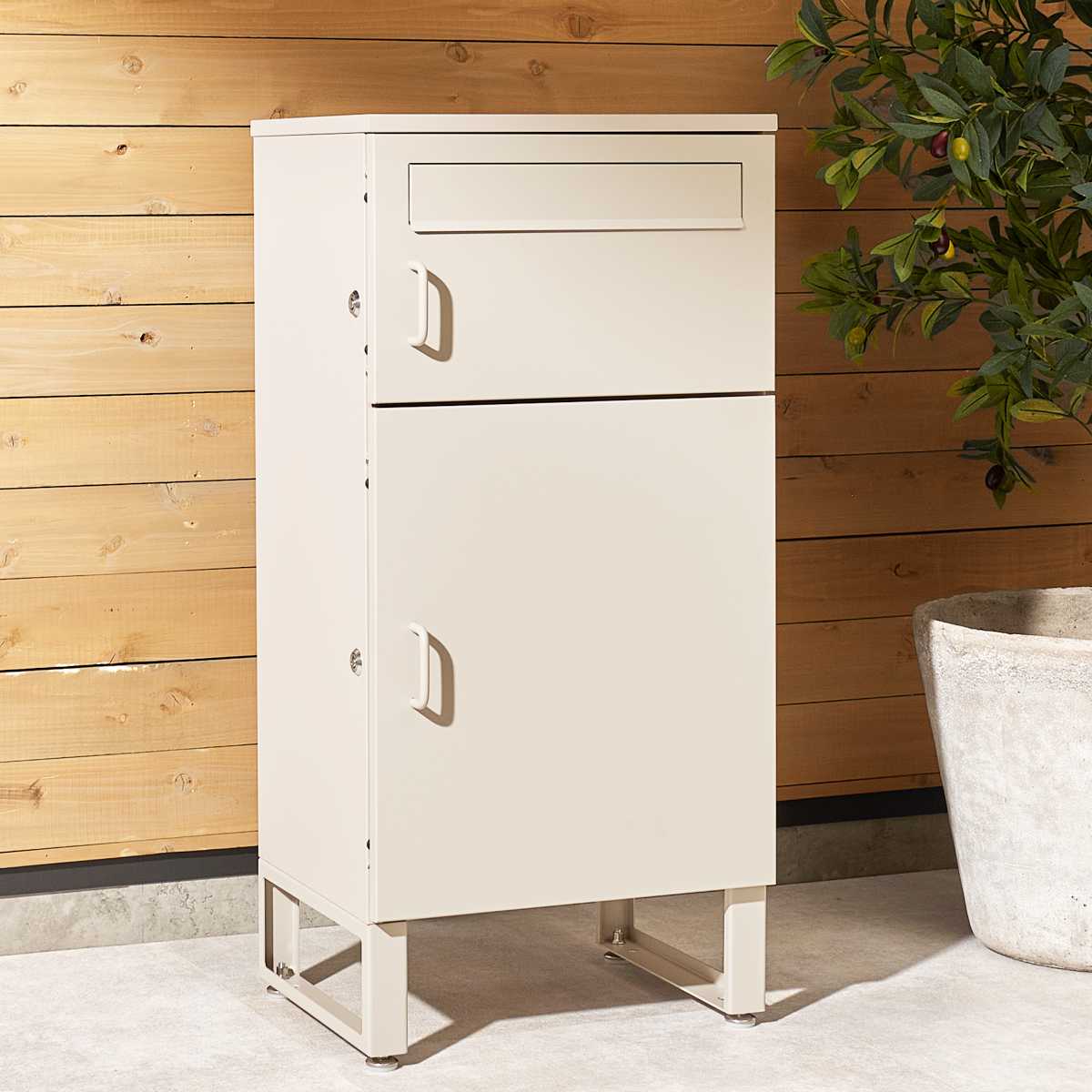 宅配ボックス 郵便ポスト コンパクト 2段 ( ポスト 宅配 ボックス 宅配ポスト 一戸建て用 スタンドポスト ポスト一体型 小型 据え置き 置き配用ボックス 郵便 郵便受け 宅配BOX 2段式 防錆加工 鍵付き 戸建 屋外 おしゃれ ) 【ブラック】 ブラック