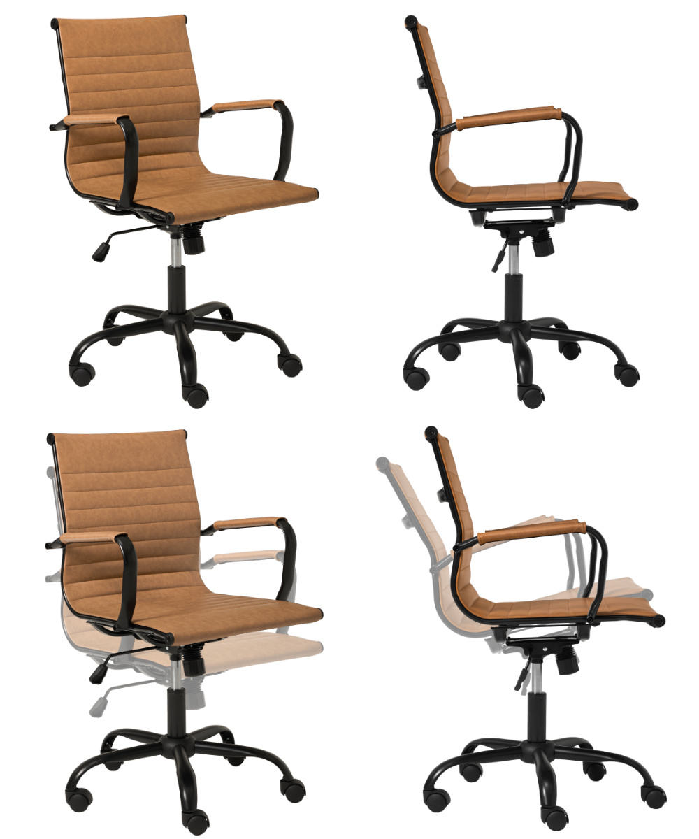 オフィスチェア 肘付 昇降式 レザー調 座面高42~48cm ( ワークチェア パソコンチェア ロッキング機能 高さ調節 座面 広い 回転 肘掛け アームレスト キャスター付き 学習椅子 勉強椅子 イス 椅子 オフィス 会社 ) 【ブラック】 ブラック