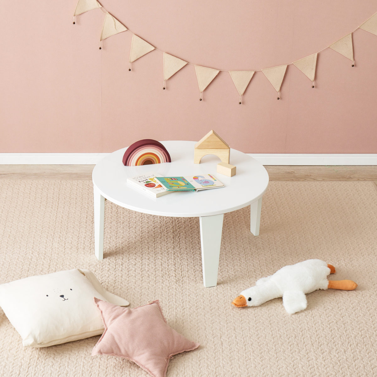 折れ脚テーブル 直径69cm 円形 コンパクト 折りたたみ クルール ( テーブル 丸 丸形 完成品 折れ脚 リビングテーブル センターテーブル 来客用 子ども 丸型 丸テーブル 折りたたみテーブル リビング おしゃれ 座卓 ) 【クリアホワイト】 クリアホワイト