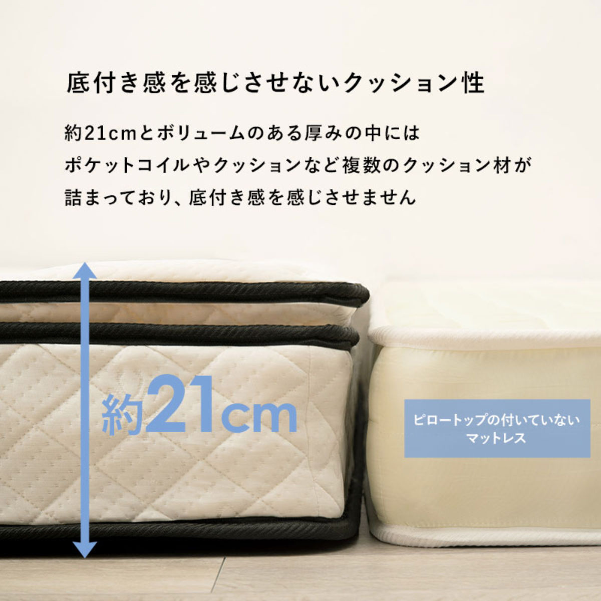 マットレス付きベッド セミダブル ポケットコイルマットレス 組立簡単 ( ベッド マットレス付き ポケットコイル 圧縮梱包 すのこフレーム 耐荷重180kg ピロートップ お掃除ロボット対応 ホワイト グレー ) 【ホワイト】 ホワイト