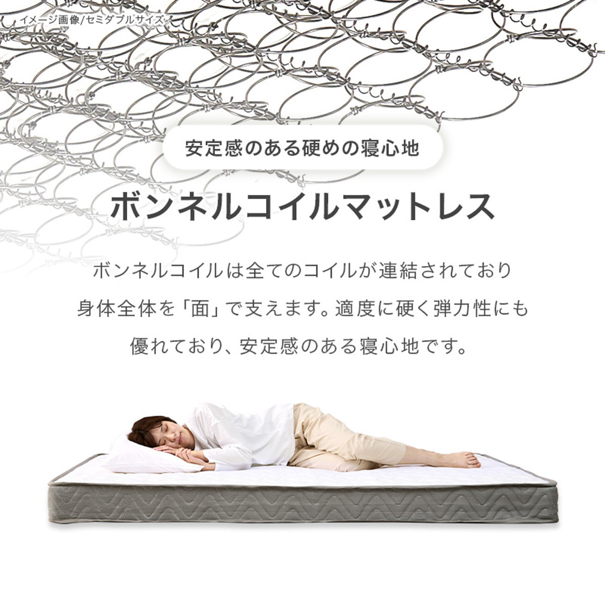 3分組立ベッド シングル ハイタイプ ボンネルコイルマットレス付 ロールすのこ ( ベッド 3分組み立て 組み立て簡単 圧縮梱包 工具不要 マットレスセット 耐荷重200kg ライトブラウン ナチュラル ウォッシュホワイト ) 【ライトブラウン】 ライトブラウン