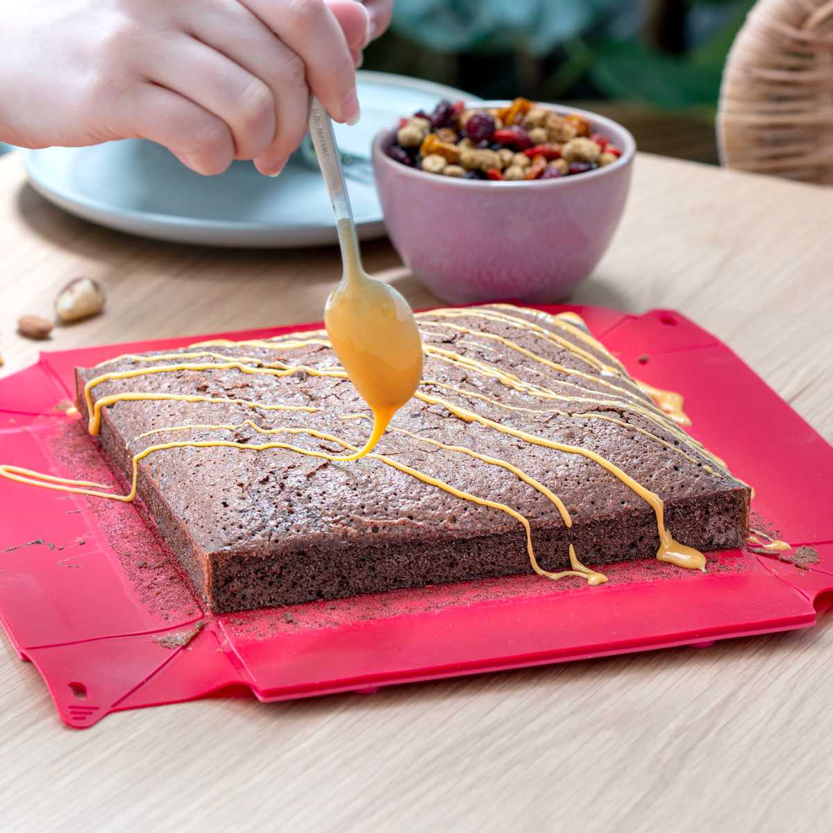 ケーキ型 coox 洗いやすい たためる焼き型 SQ ( シリコーン オーブン対応 食洗機対応 焼き型 シリコンケーキ型 四角 スクエア おしゃれ かわいい コンパクト たためる お菓子づくり 料理 手作り 型 ケーキ ゼリー テリーヌ ) 【ブルー】 ブルー