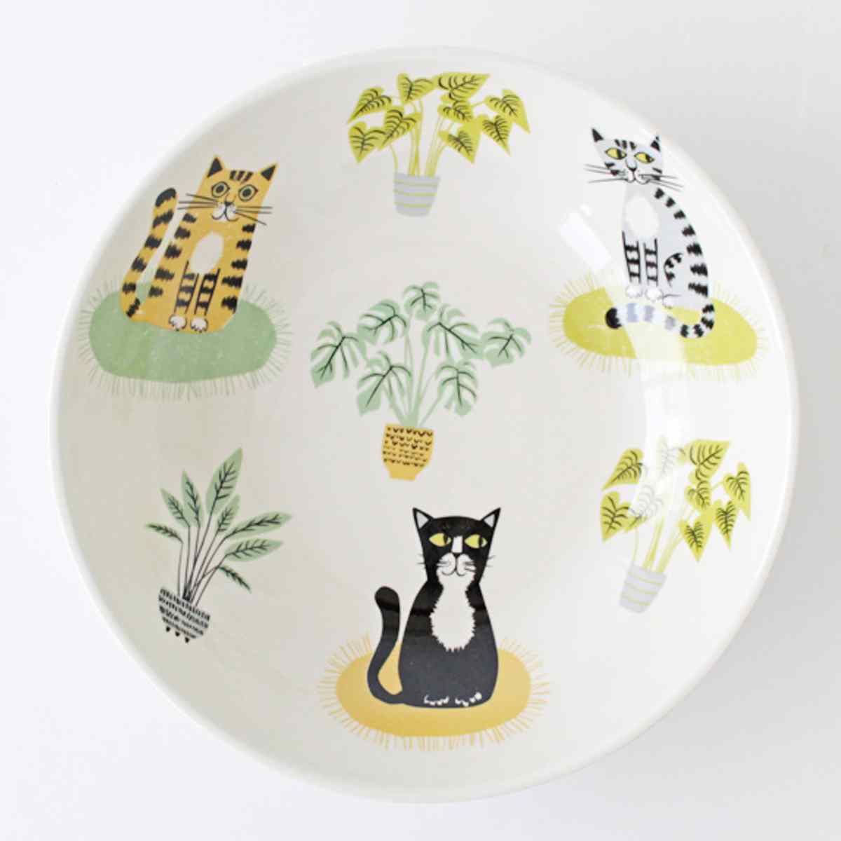お皿 Hannah Turner ネコ Cat Pasta Bowl ( ハンナターナー 21.5cm 皿 パスタボウル ボウル 陶器 食器 カレー皿 食洗機対応 電子レンジ対応 ねこ 中皿 おしゃれ 深皿 カレー パスタ サラダ 動物 グッズ キャット 猫 )