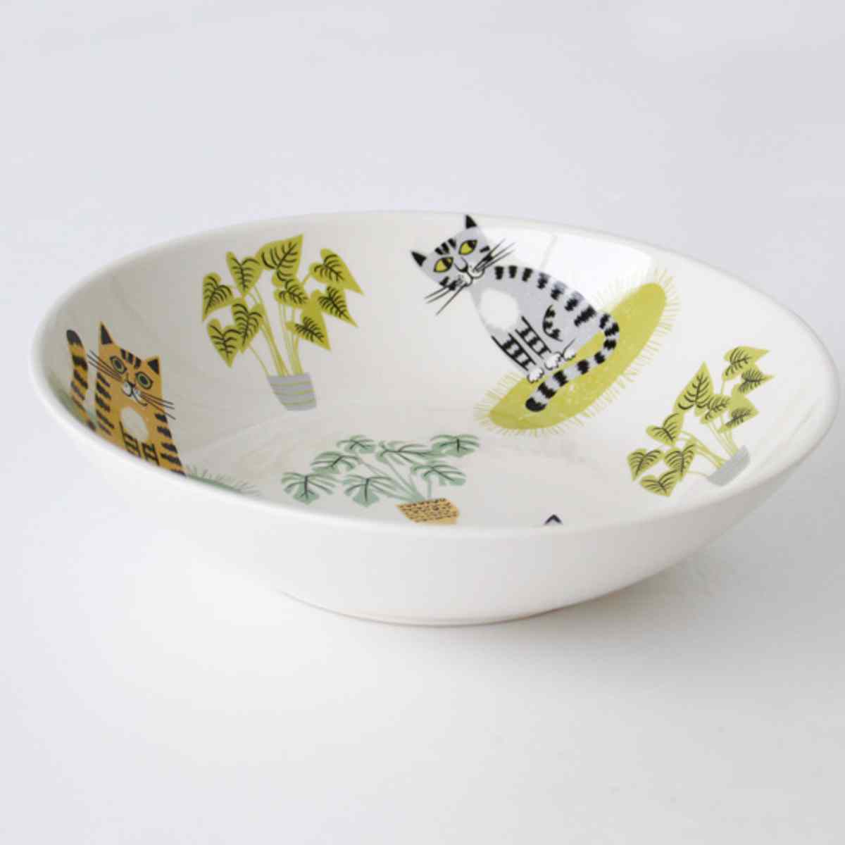 お皿 Hannah Turner ネコ Cat Pasta Bowl ( ハンナターナー 21.5cm 皿 パスタボウル ボウル 陶器 食器 カレー皿 食洗機対応 電子レンジ対応 ねこ 中皿 おしゃれ 深皿 カレー パスタ サラダ 動物 グッズ キャット 猫 )