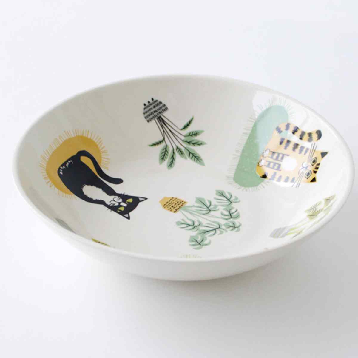 お皿 Hannah Turner ネコ Cat Pasta Bowl ( ハンナターナー 21.5cm 皿 パスタボウル ボウル 陶器 食器 カレー皿 食洗機対応 電子レンジ対応 ねこ 中皿 おしゃれ 深皿 カレー パスタ サラダ 動物 グッズ キャット 猫 )