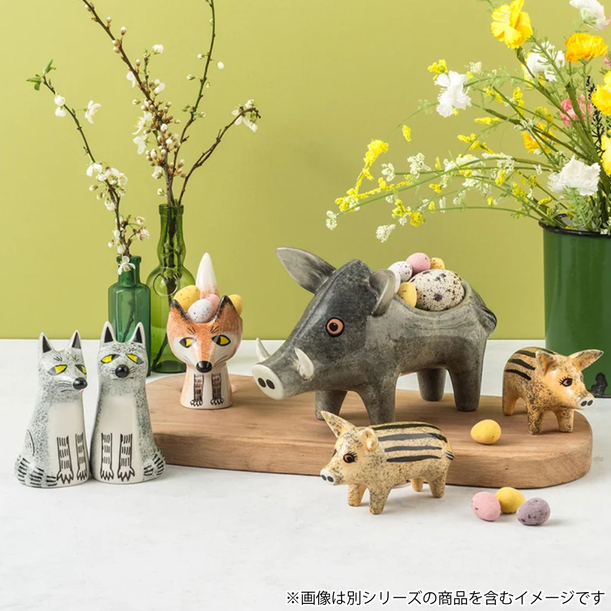 調味料入れ Hannah Turner 塩コショウ入れ ハリネズミ オオカミ