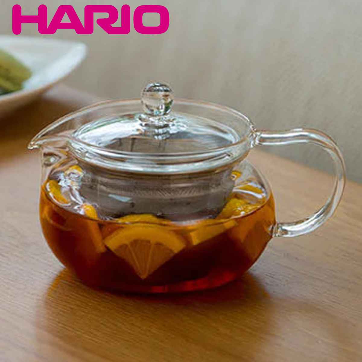 ハリオ 茶茶急須 丸 450ml 耐熱ガラス CHJMN-45T （ HARIO 電子レンジ対応 きゅうす ティーポット 茶器 ポット ガラス 茶こし付き 茶漉し