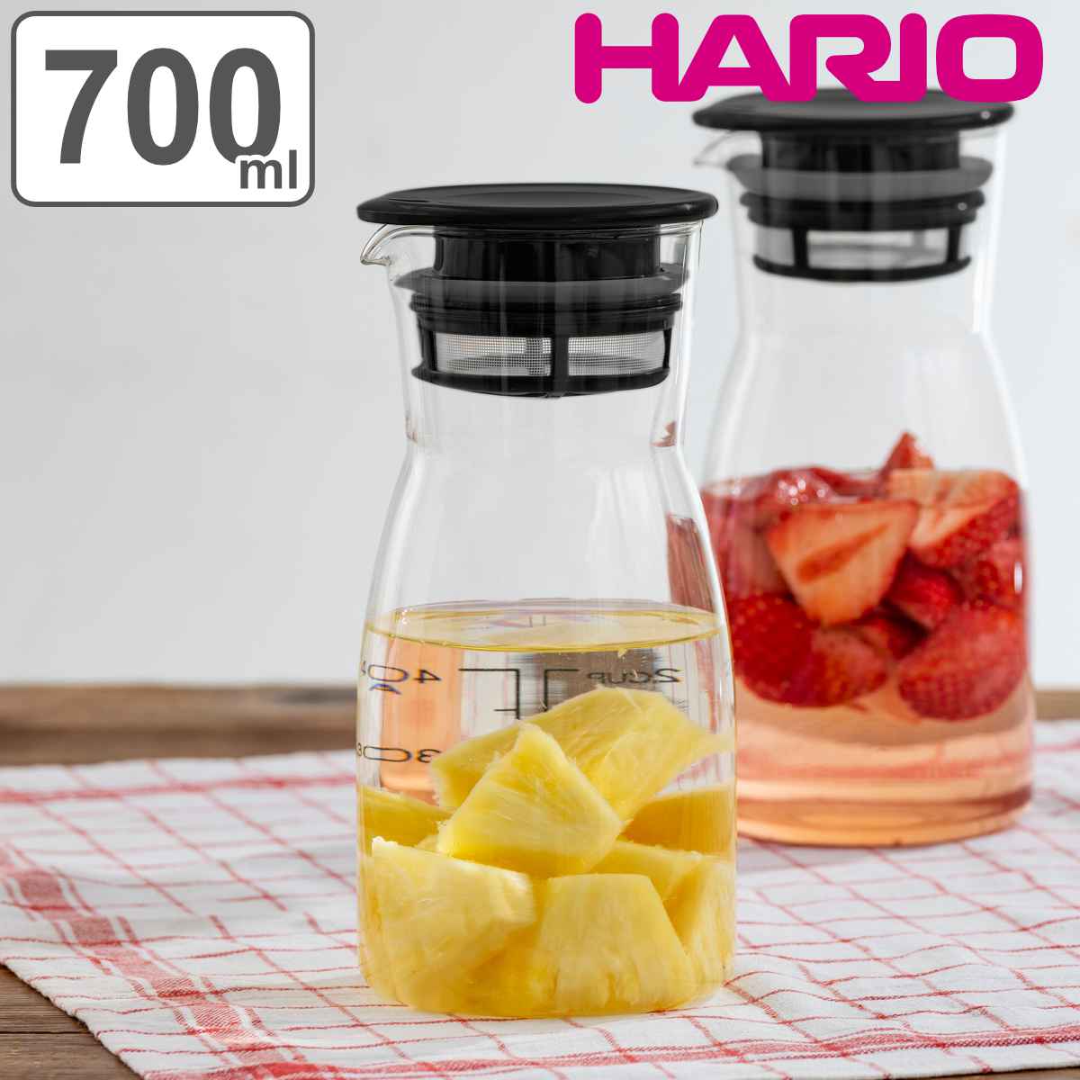 ハリオ 保存容器 700ml ビネガーズドリンクピッチャー （ HARIO 耐熱ガラス ガラス ピッチャー 冷水筒 キャニスター 電子レンジ対応 メモ