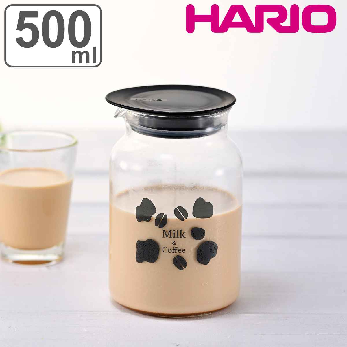 ハリオ ミルク出しコーヒーポット 500ml 耐熱ガラス MDCP-500-B （ HARIO 食洗機対応 コーヒーポット コーヒー用品 ミルク出し コーヒー