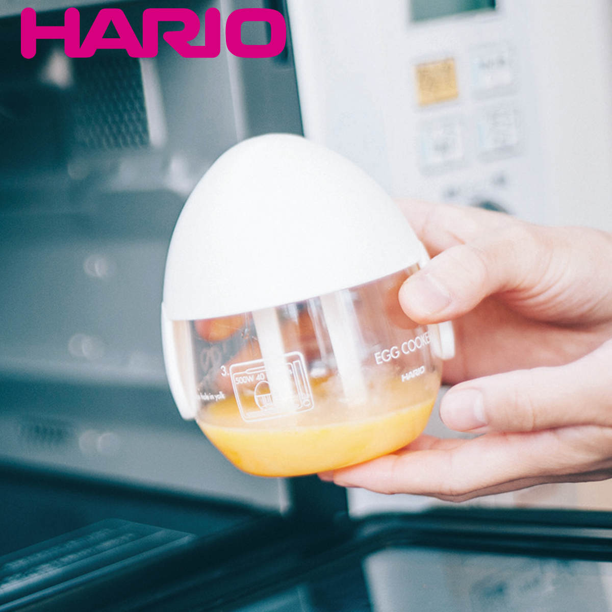 ハリオ 電子レンジ調理器 卵用 ガラスのレンジエッグクッカー （ HARIO エッグクッカー レンジ調理器 レンジ調理 卵料理 ガラス製 食洗機