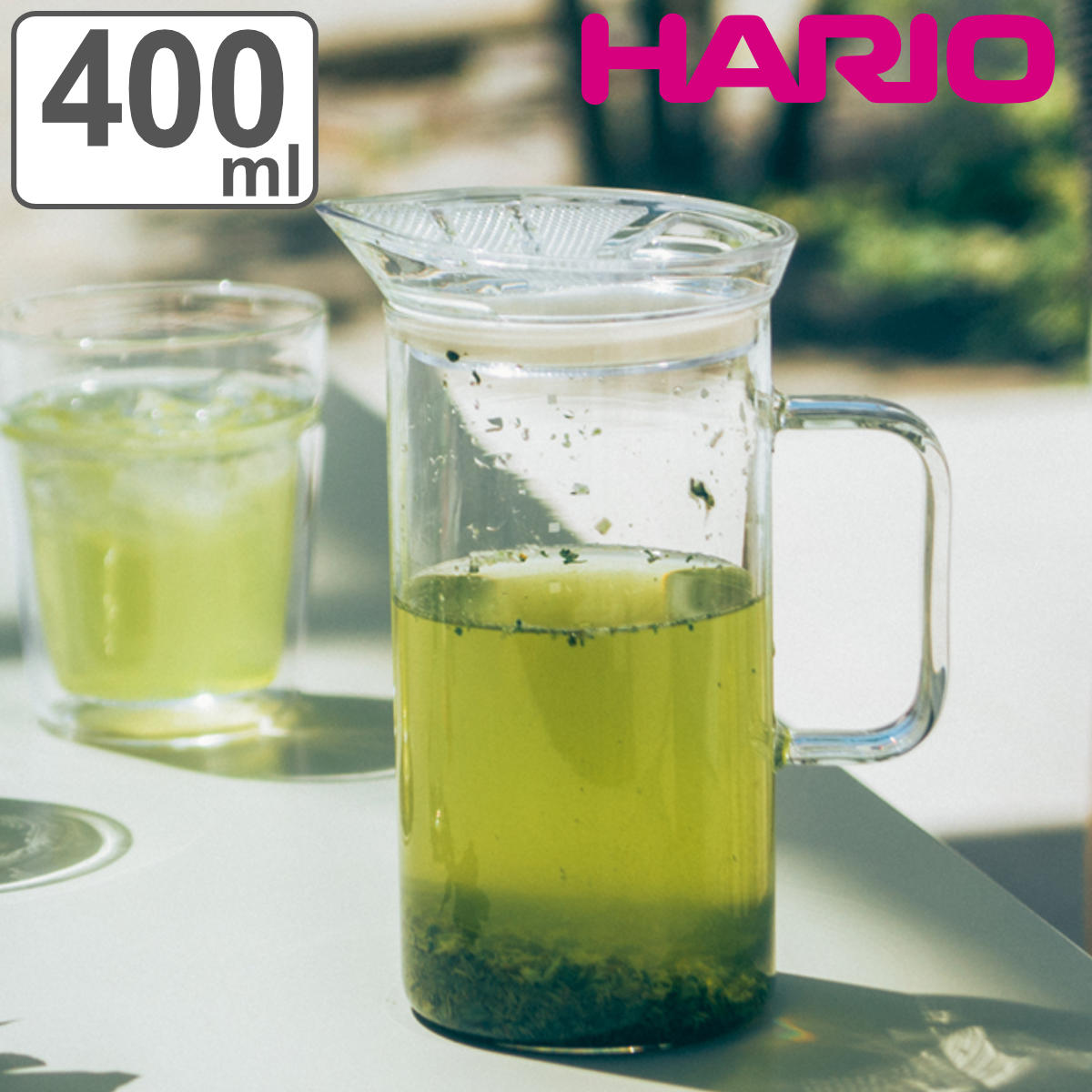ハリオ ティーメーカー 400ml Glass Tea Maker 耐熱ガラス （ HARIO 食洗機対応 電子レンジ対応 ティーポット 急須 片手 注げる フィルタ