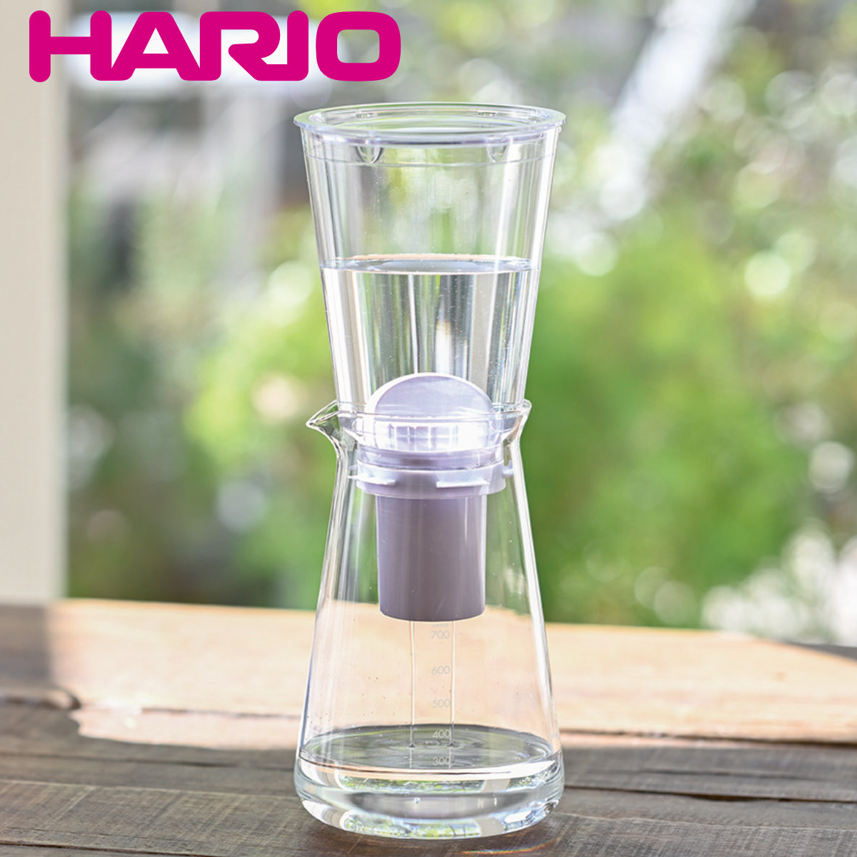 ハリオ 浄軟水ポット 700ml Pure 耐熱ガラス （ HARIO 浄水ポット 浄水器 カートリッジ付き 軟水 目盛り付き カルキ 除去 ミネラル成分