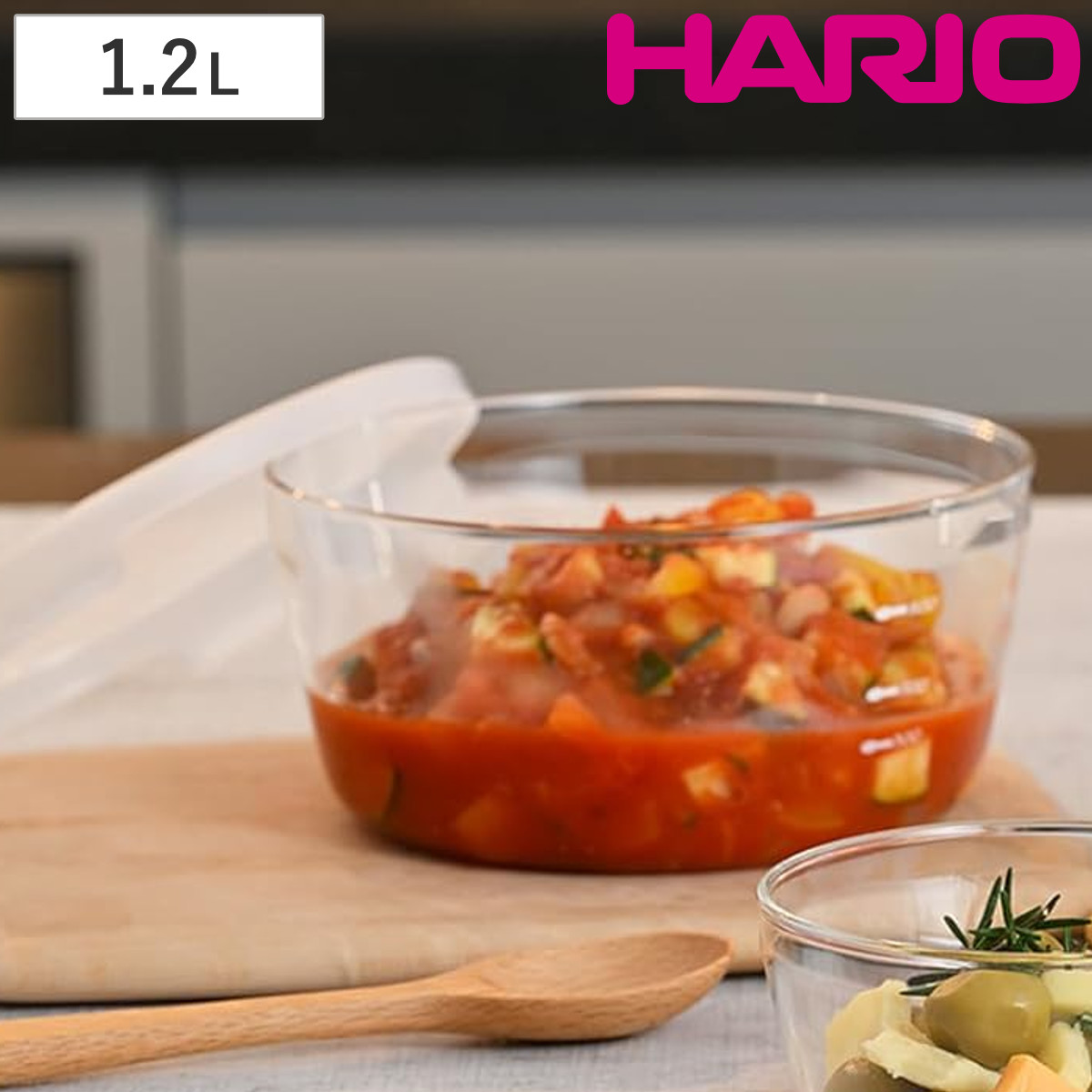 ハリオ 保存容器 1.2L 耐熱ガラス製保存容器 丸 ( HARIO 耐熱ガラス ガラス 電子レンジ対応 食洗機対応 冷蔵 日本製 1200ml 丸型 耐熱容器 保存 容器 食品保存 ガラス容器 キャニスター ガラス保存容器 クリア 透明 )