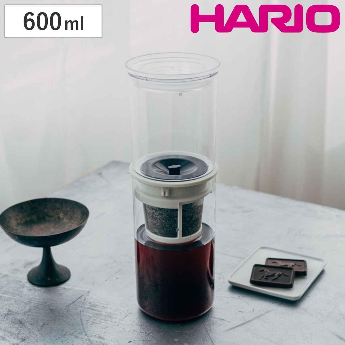 ハリオ ウォータードリッパー 600ml コーヒーサーバー プラスチック （ HARIO 水出し コーヒーポット コーヒーピッチャー 水出し専用 簡単 早い ダッチコーヒー アイスコーヒー 手軽 ドリップ スリム形状 おしゃれ ）