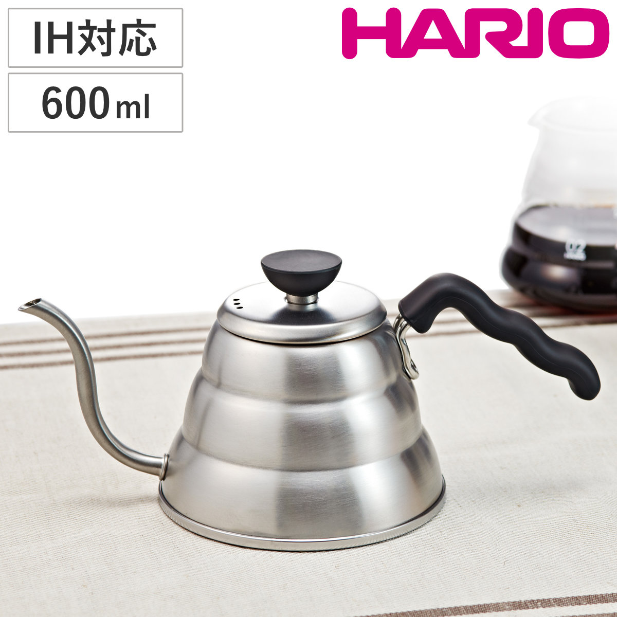 HARIO V60 ドリップケトル・ヴォーノ 100 （ ハリオ 600ml ステンレス 日本製 IH対応 ガス火対応 オール熱源 コーヒー ドリップケトル ドリップポット 細口 スタイリッシュ おしゃれ モダン シンプル ）