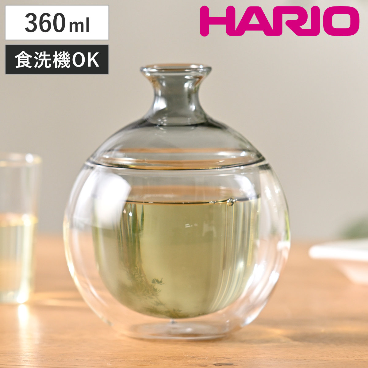 HARIO ハリオ どんぐりカラフェ ( 360ml 2合 食洗機対応 耐熱ガラス 二重構造 水差し 徳利 水 お茶 日本酒 酒器 お酒 酒 おしゃれ シンプル モダン 和モダン )