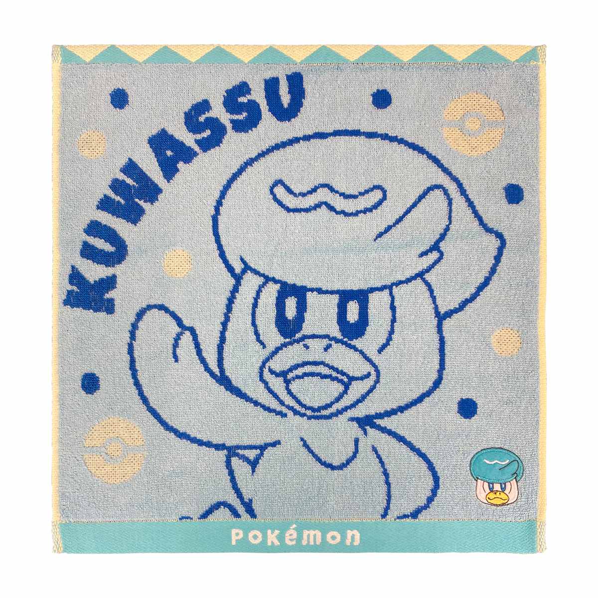 タオル ポケモン ハンドタオル 34×35cm ( ポケットミンスター 手拭きタオル 綿100 ホゲータ ニャオハ クワッス ソウブレイズ×グレンアルマ リザードン POKEMON キャラクター タオルハンカチ 34×35 アップリケ 刺繍 たおる ) 【クワッス】 クワッス