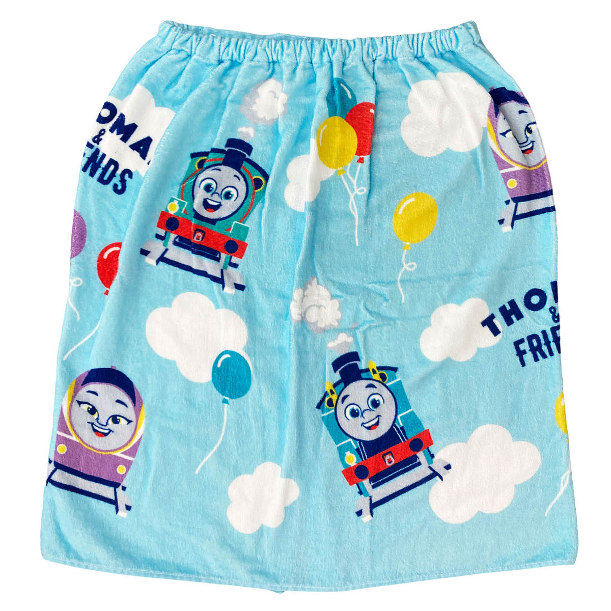 巻きタオル マキタオル キャラクター 60×115cm ( タオル プール ラップタオル キッズ 綿100 M 60cm プリンセス ミニーマウス トーマス パウパトロール ポケモン パーモット ピカチュウ 海水浴 ビーチ プール用タオル ) 【トーマス】 トーマス