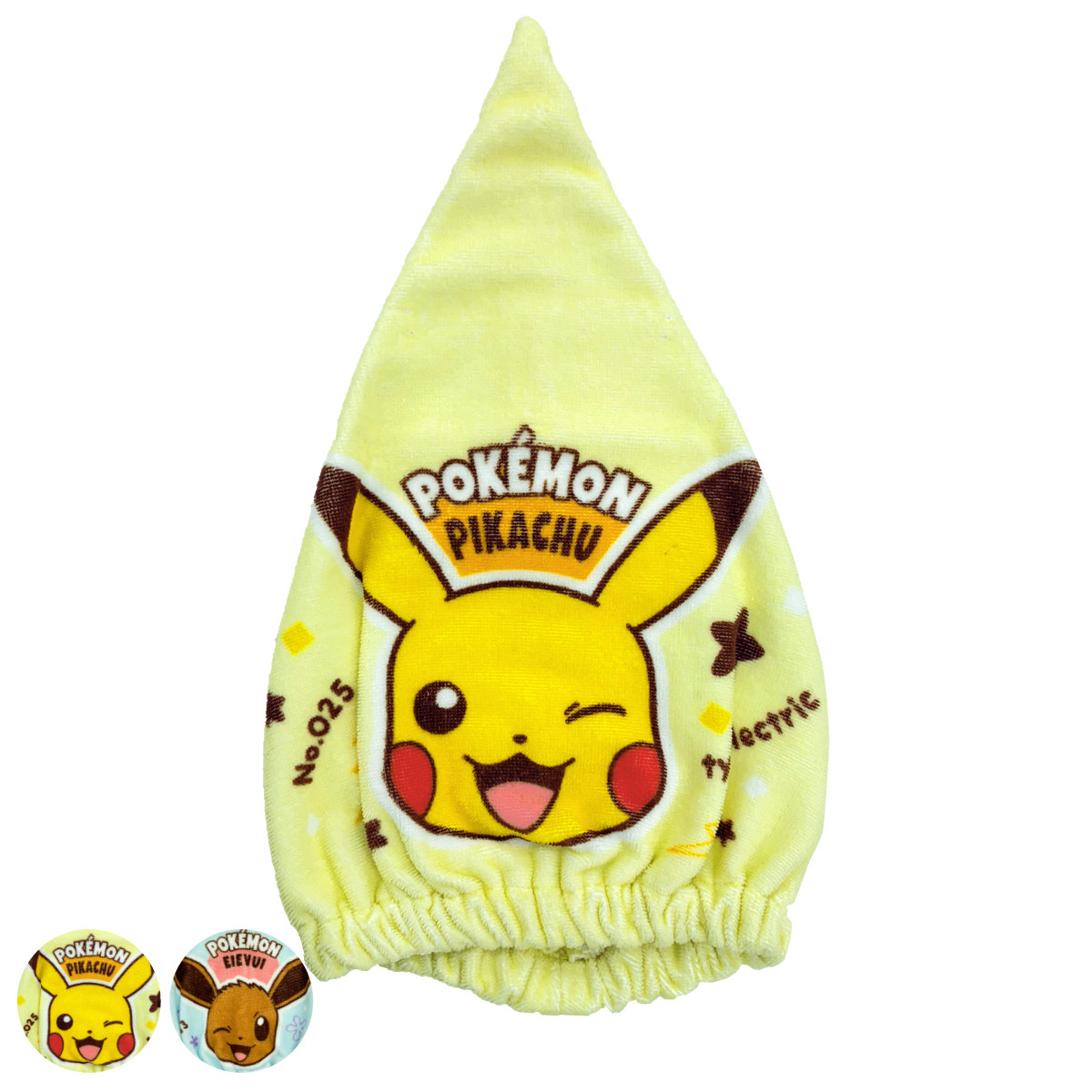 タオルキャップ ポケットモンスター ピカチュウ イーブイ ( 吸水キャップ ヘアキャップ 綿100% 吸水 ポケモン キャラクター タオル キャップ スリット入り プール お風呂 コットン ヘアターバン ヘアドライ ) 【イーブイ】