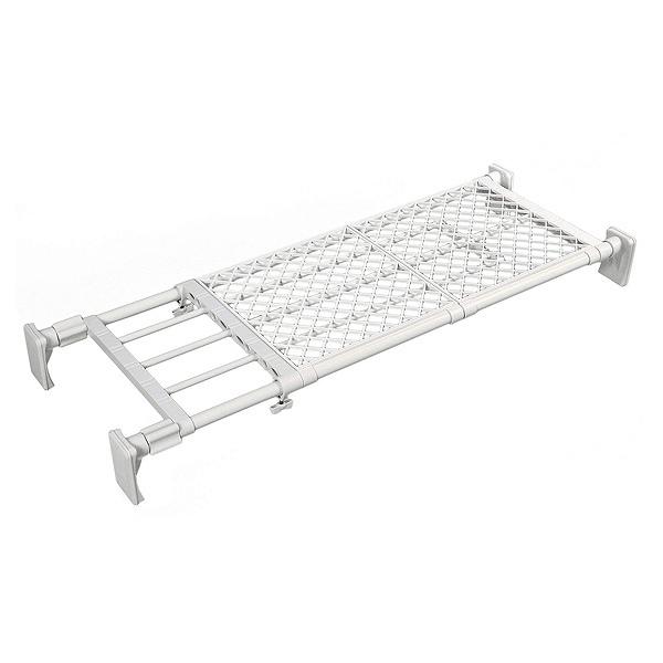 つっぱり棚 スーパーワイドメッシュ棚 小 取付幅75~120cm ( 突っ張り棚 強力 つっぱり 幅広 ワイド メッシュ 突ぱり 突っ張り式収納 伸縮棚 ウォールシェルフ ラック 棚 収納 )