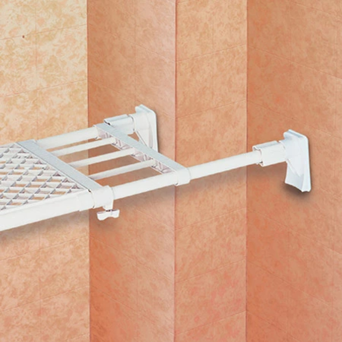 つっぱり棚 スーパーワイドメッシュ棚 大 取付幅118~190cm ( 突っ張り棚 強力 つっぱり 幅広 ワイド メッシュ 突ぱり 突っ張り式収納 伸縮棚 ラック 棚 収納 特大 )