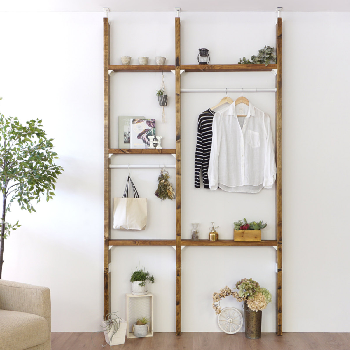 アジャスター 5セット LABRICO ラブリコ アイアン DIY パーツ 2×4材用 棚 ラック ( 突っ張り 収納 つっぱり 壁面収納 壁 間仕切り 賃貸 簡単取付 ウォールシェルフ ウォールラック 突っ張り収納 見せる収納 おしゃれ ) 【ブラック】 ブラック