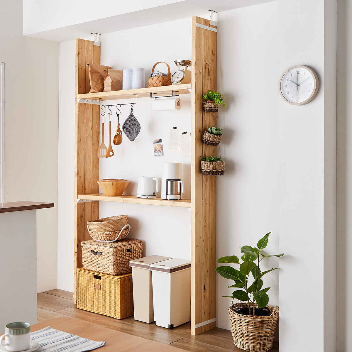 連結パーツ 横3本用 LABRICO ラブリコ アイアン ( パーツ 部品 連結 DIY 1×4 2×4 突っ張り 収納 つっぱり 壁面収納 壁 間仕切り 賃貸 簡単取付 奥行拡張 パーテーション ウォールシェルフ ウォールラック 見せる収納 おしゃれ ) 【ホワイト】 ホワイト