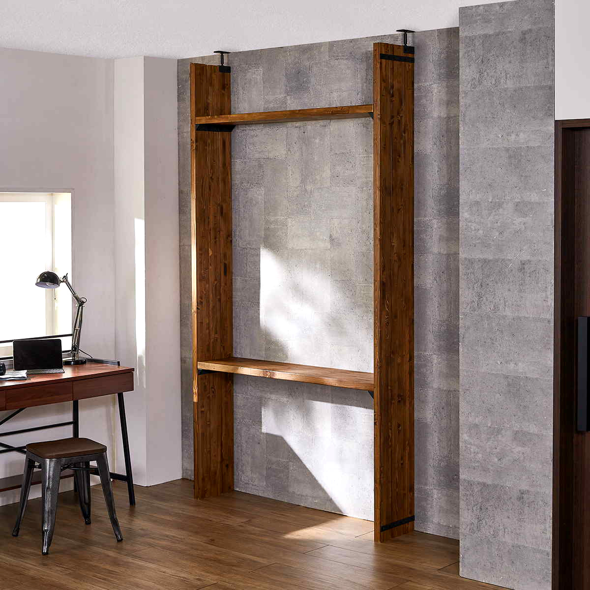 連結パーツ 横3本用 LABRICO ラブリコ アイアン ( パーツ 部品 連結 DIY 1×4 2×4 突っ張り 収納 つっぱり 壁面収納 壁 間仕切り 賃貸 簡単取付 奥行拡張 パーテーション ウォールシェルフ ウォールラック 見せる収納 おしゃれ ) 【ホワイト】 ホワイト