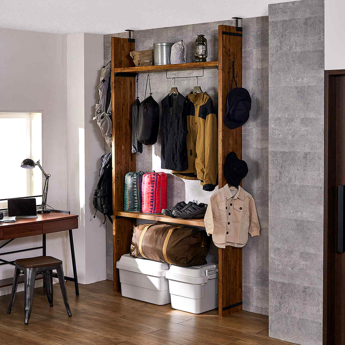 連結パーツ 横3本用 LABRICO ラブリコ アイアン ( パーツ 部品 連結 DIY 1×4 2×4 突っ張り 収納 つっぱり 壁面収納 壁 間仕切り 賃貸 簡単取付 奥行拡張 パーテーション ウォールシェルフ ウォールラック 見せる収納 おしゃれ ) 【ホワイト】 ホワイト