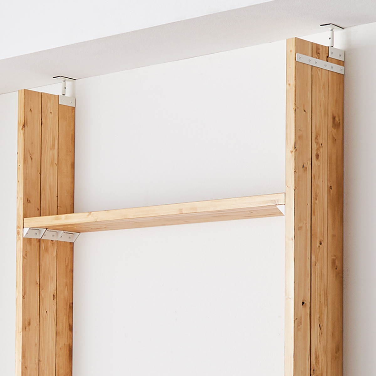 連結パーツ 横3本用 LABRICO ラブリコ アイアン ( パーツ 部品 連結 DIY 1×4 2×4 突っ張り 収納 つっぱり 壁面収納 壁 間仕切り 賃貸 簡単取付 奥行拡張 パーテーション ウォールシェルフ ウォールラック 見せる収納 おしゃれ ) 【ホワイト】 ホワイト