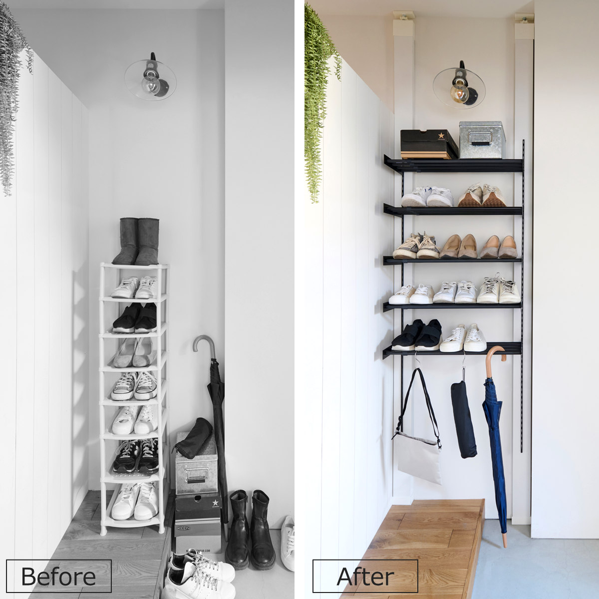 棚 伸縮ラック 50cm ラブリコ アイアン 壁面収納 ( LABRICO シェルフレール 収納 ラック 幅50~70cm 可動棚 収納棚 DIY パーツ シェルフ 賃貸 壁 簡単取付 ディスプレイ 見せる収納 飾り棚 インテリア おしゃれ ) 【ブラック】 ブラック