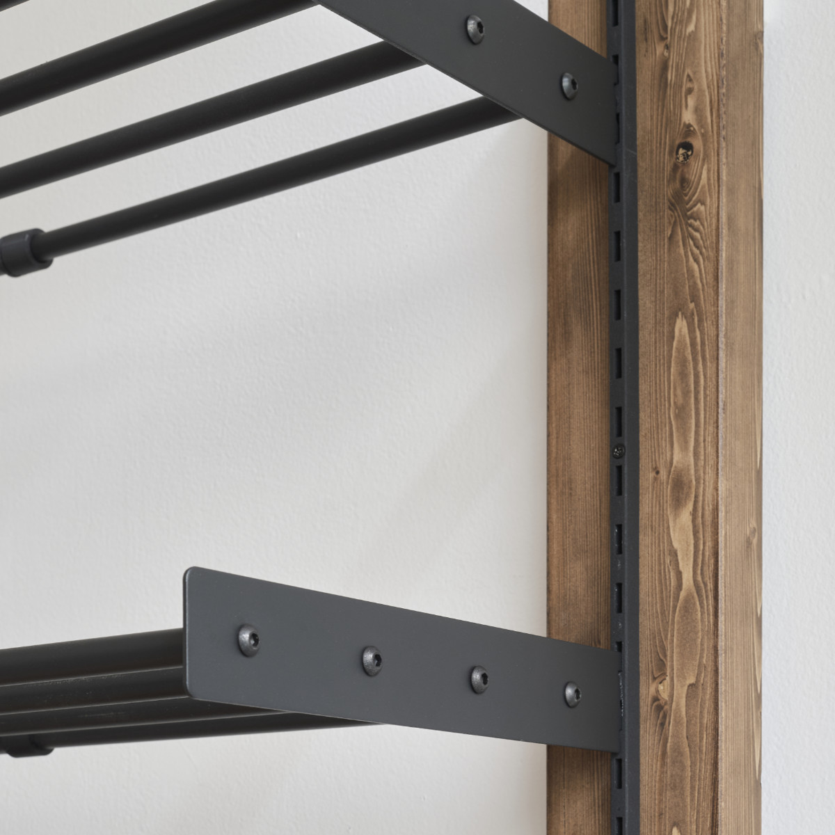 棚 伸縮ラック 70cm ラブリコ アイアン 壁面収納 ( LABRICO シェルフレール 収納 ラック 幅70~110cm 可動棚 収納棚 DIY パーツ シェルフ 賃貸 壁 簡単取付 ディスプレイ 見せる収納 飾り棚 インテリア おしゃれ ) 【ブラック】 ブラック