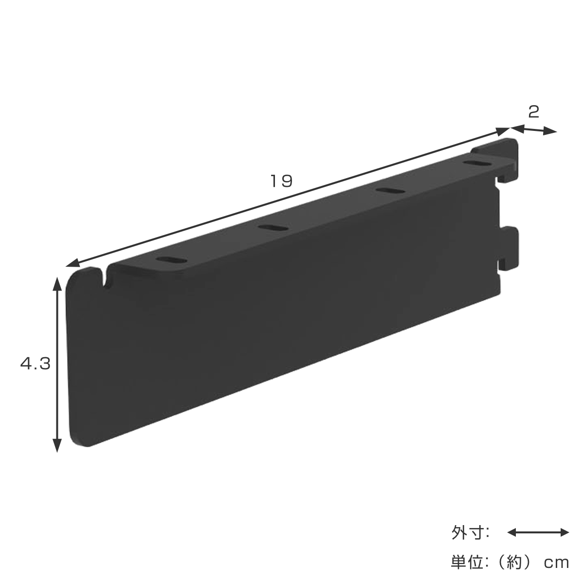 棚受 19cm ラブリコ アイアン 壁面収納 ( LABRICO シェルフレール 収納 棚 可動棚 収納棚 棚受け DIY パーツ シェルフ ラック 賃貸 壁 簡単取付 ディスプレイ 見せる収納 飾り棚 インテリア おしゃれ ) 【ブラック】 ブラック