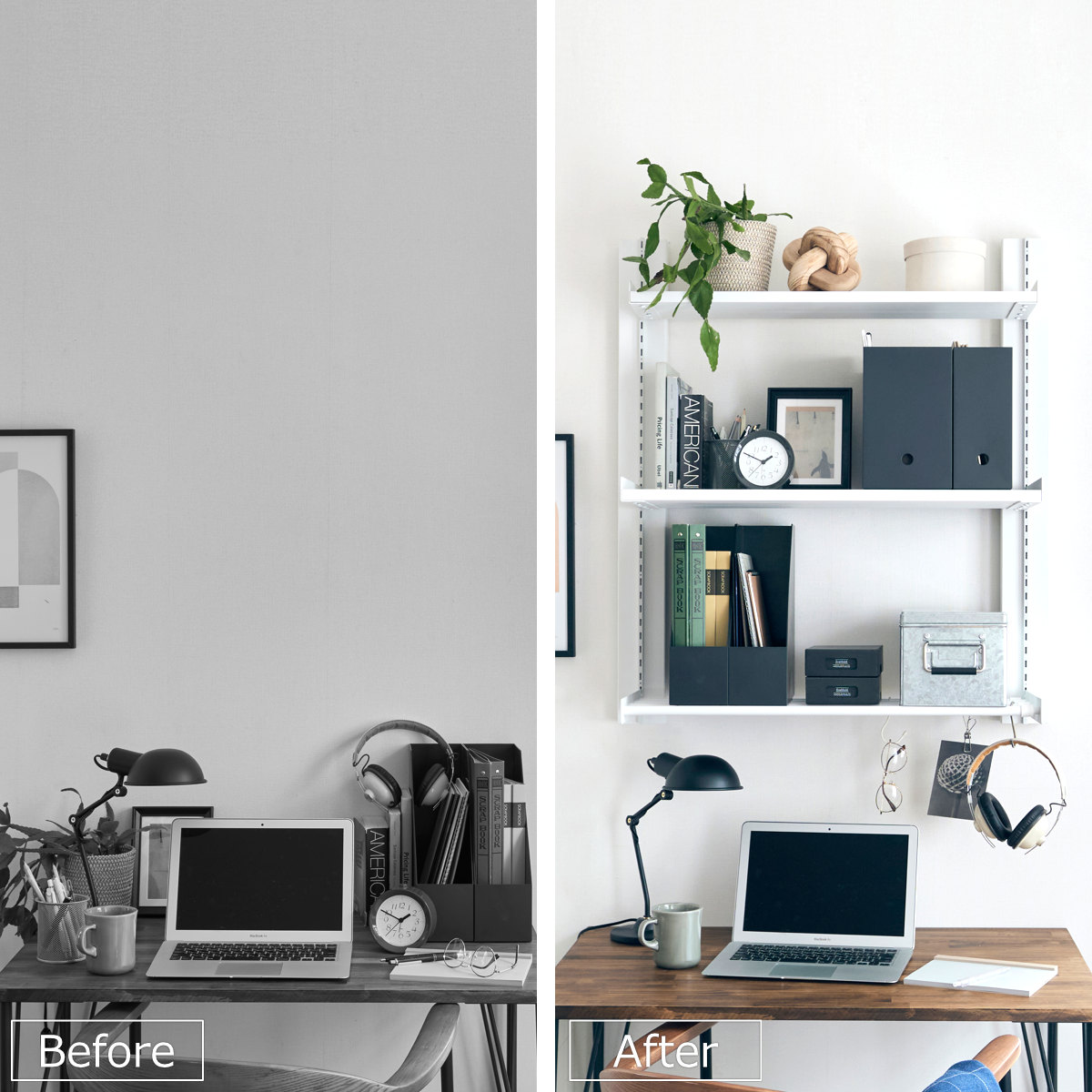 棚受 19cm ラブリコ アイアン 壁面収納 ( LABRICO シェルフレール 収納 棚 可動棚 収納棚 棚受け DIY パーツ シェルフ ラック 賃貸 壁 簡単取付 ディスプレイ 見せる収納 飾り棚 インテリア おしゃれ ) 【ブラック】 ブラック