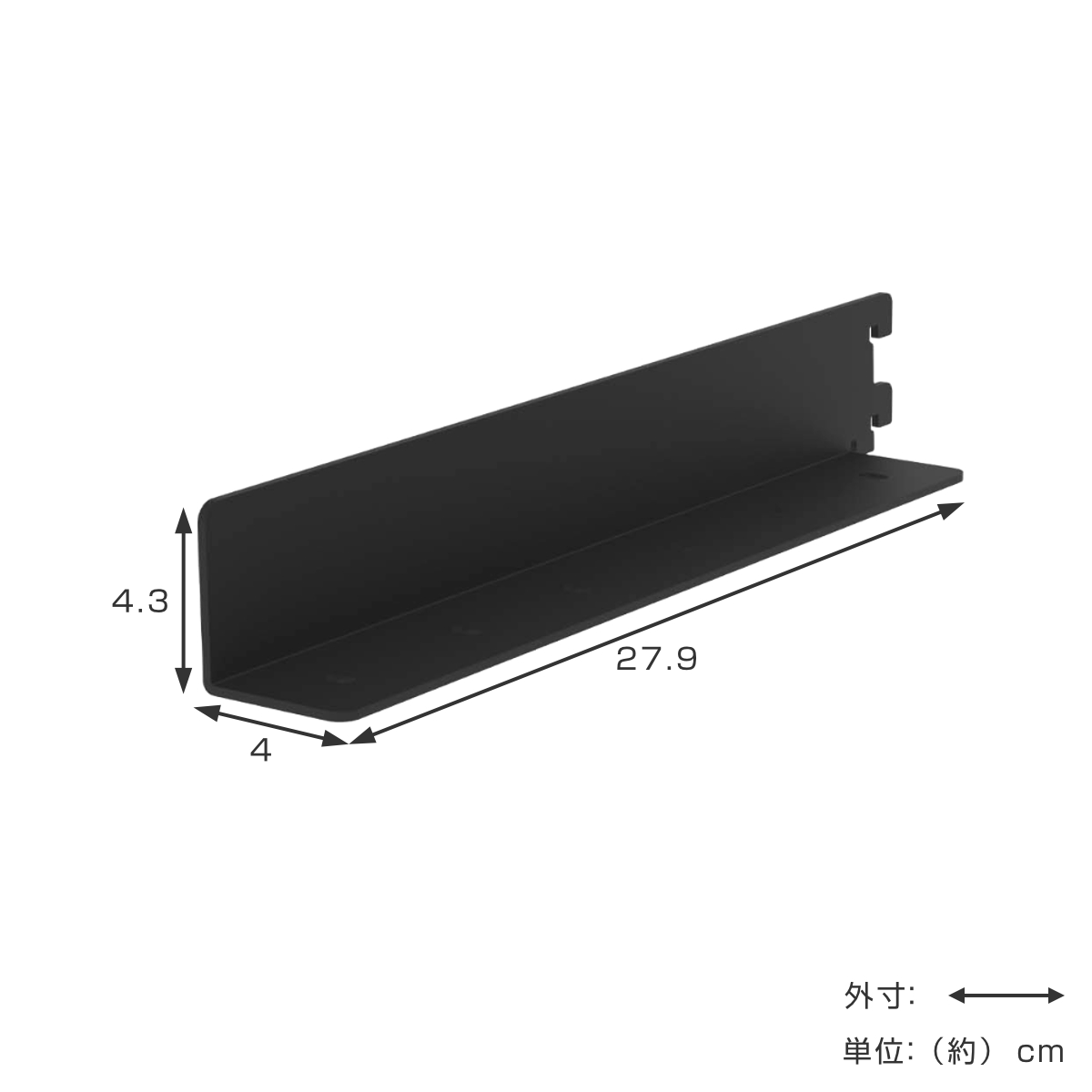 棚受 28cm ラブリコ トレイ型 アイアン 壁面収納 ( LABRICO シェルフレール 収納 棚 可動棚 収納棚 棚受け DIY パーツ シェルフ ラック 賃貸 壁 簡単取付 ディスプレイ 見せる収納 飾り棚 インテリア おしゃれ ) 【ブラック】 ブラック