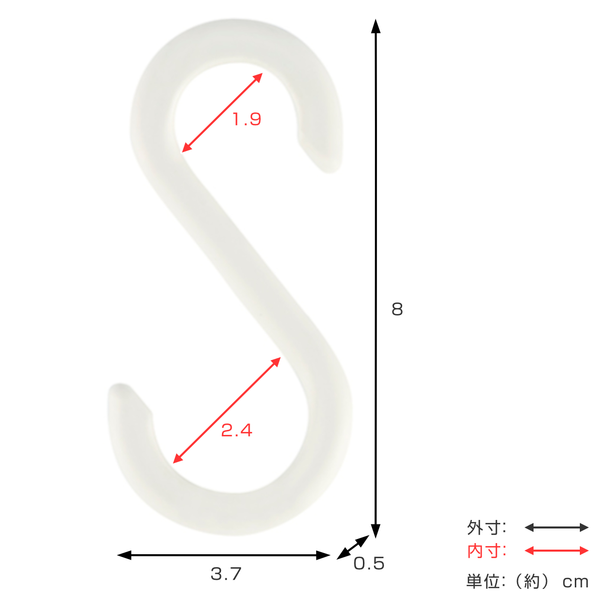 フック 小 Sフック 引っ掛け 5個入り 耐荷重約1kg ( S字 吊るす 収納 壁掛け 吊り下げ 小物掛け 竿 クローゼット 水周り 掛ける 樹脂製 軽い 小物 かばん 帽子 小物フック リビング 玄関 キッチン )