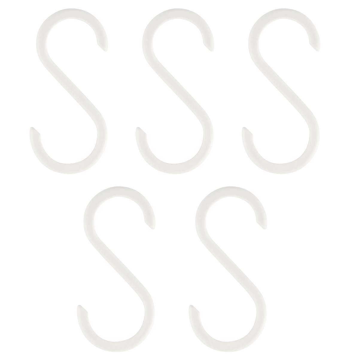 フック 大 Sフック 引っ掛け 5個入り 耐荷重約1kg ( S字 吊るす 収納 壁掛け 吊り下げ 小物掛け 竿 クローゼット 水周り 掛ける 樹脂製 軽い 小物 かばん 帽子 小物フック リビング 玄関 キッチン )