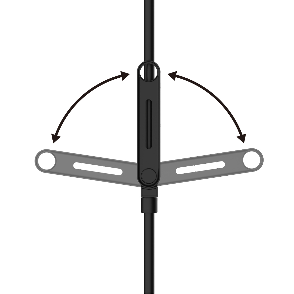 室内物干し 竿受け 室内つっぱり竿受け 1段 ( 物干し 室内竿受け 室内 オープンクローゼット 突っ張り 洗濯物干し 室内干し つっぱり 部屋干し 突っ張り式 竿掛け 折りたたみ コンパクト シンプル おしゃれ ) 【ブラック】 ブラック