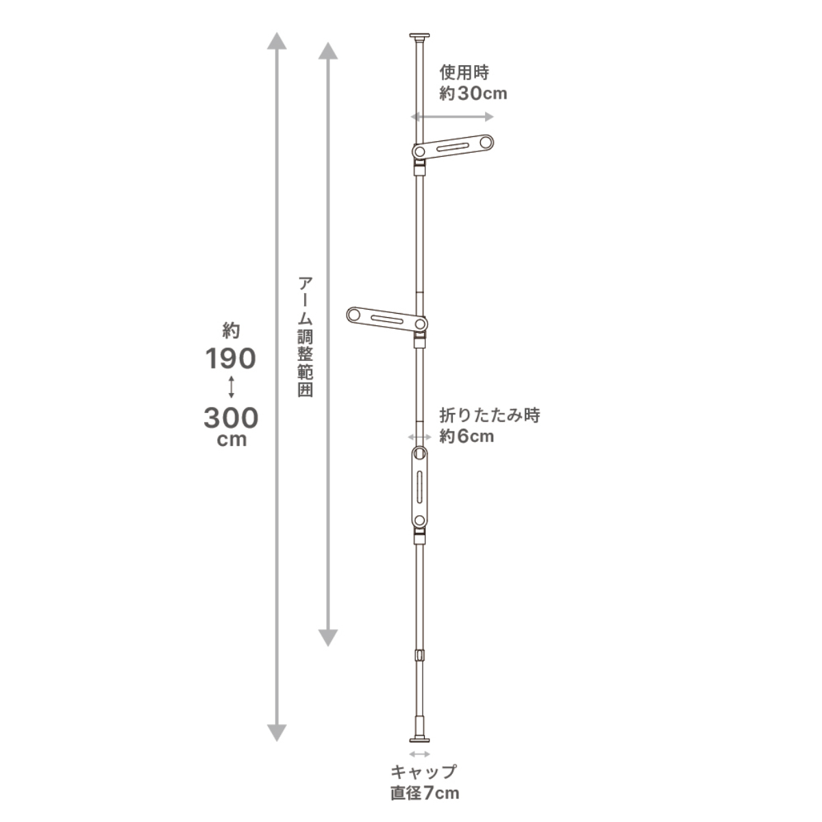 室内物干し 竿受け 室内つっぱり竿受け 3段 ( 物干し 室内竿受け 室内 オープンクローゼット 突っ張り 洗濯物干し 室内干し つっぱり 部屋干し 突っ張り式 竿掛け 折りたたみ コンパクト シンプル おしゃれ ) 【ホワイト】 ホワイト