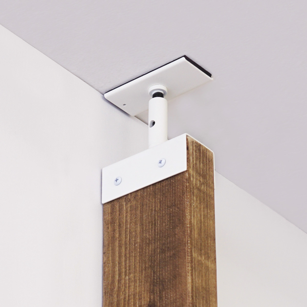 アジャスター LABRICO ラブリコ アイアン DIY パーツ 2×4材用 棚 ラック ( 突っ張り 収納 つっぱり 壁面収納 壁 間仕切り 賃貸 簡単取付 パーテーション ウォールシェルフ ウォールラック 突っ張り収納 見せる収納 おしゃれ ) 【ホワイト】 ホワイト